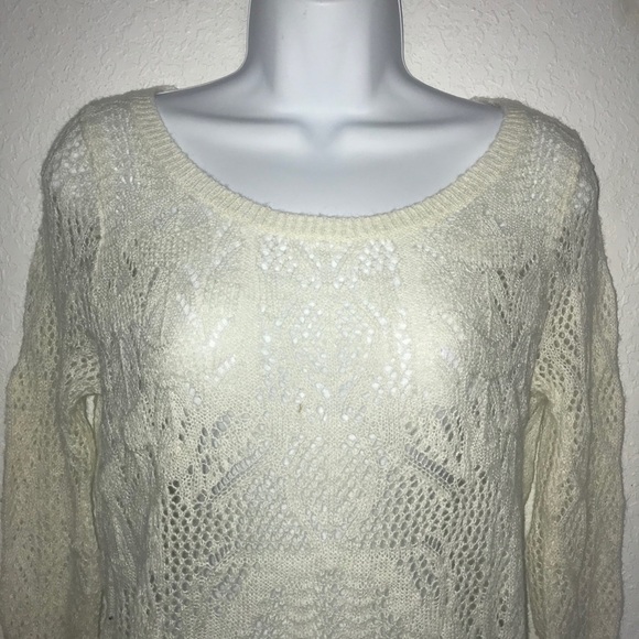 Frenchi Crop Open Weave Sweater M - Picture 3 of 6
